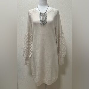 BB Dakota by Steve Madden Mini Knit Sweater Dress Ivory M